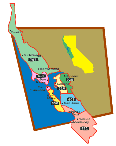 SF Bay Area Codes Map