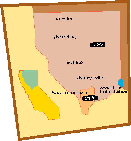 Greater Sacramento 
Area Code Map